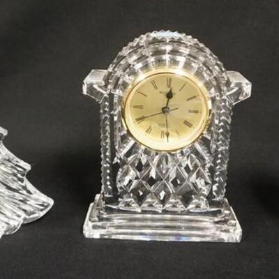 1146	3 PC WATERFORD LOT, CLOCK, CHRISTMAS TREE AND COVERED JAR. CLOCK IS 7 1/2 IN HIGH	50	100	25	PLEASE PAY ATTENTION FOR DAILY ADDITIONS...