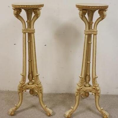 1019	PAIR OF ORNATE GILT ACCENTED PEDISTALS, 49 IN HIGH X 13 IN ROUND	200	400	100	PLEASE PAY ATTENTION FOR DAILY ADDITIONS TO THIS SALE....