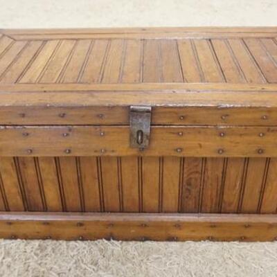 1107	WOOD STORAGE TRUNK W/BRASS CORNERS, 36 IN WIDE X 20 IN DEEP X 14 1/2 IN HIGH	50	100	25	PLEASE PAY ATTENTION FOR DAILY ADDITIONS TO...