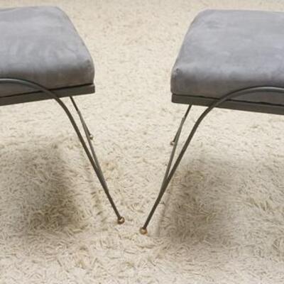 1131	PAIR OF MODERN STOOLS ON ARCHED METAL BASES, 17 IN SQUARE X 18 1/2 IN HIGH	50	100	25	PLEASE PAY ATTENTION FOR DAILY ADDITIONS TO...