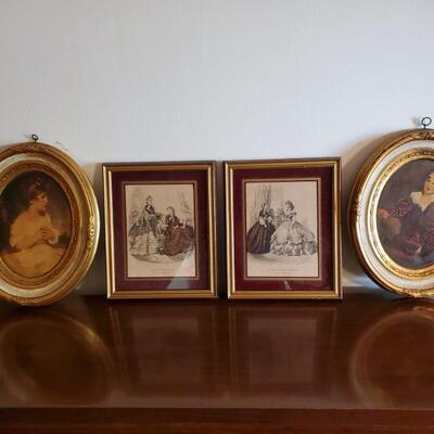 https://ctbids.com/#!/description/share/681994 Set of Vintage Victorian Pictures. The 2 round pictures are Aldo Mencarini and measures...