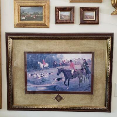 https://ctbids.com/#!/description/share/680265 Hunting by Horseback Framed Art. 4 pieces of framed art.