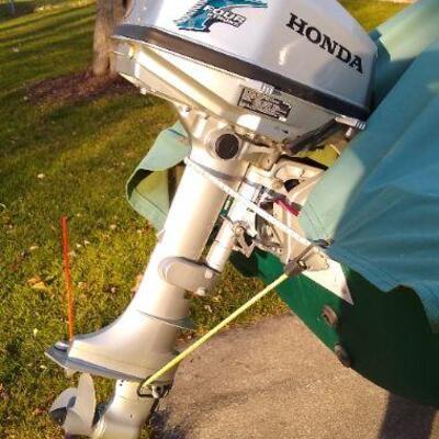 Honda Boat Motor; 4 Stroke 5 Horse. Purchased about 7 years ago.  (Motor may be purchased separately from boat)