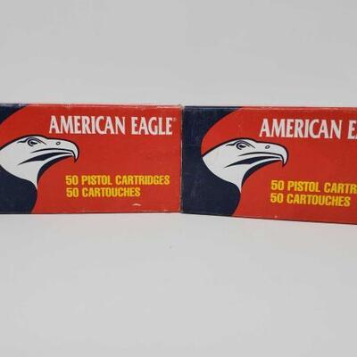 912 100 Rounds Of American Eagle .380 Auto 95 GR. Metal Case Bullet 100 R... 