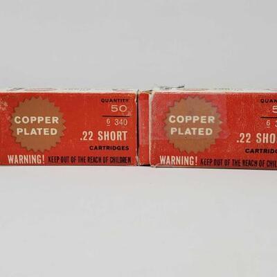 909 100 Rounds of Sears .22 Short Copper Plated 100 Rounds of Sears .22 S... 