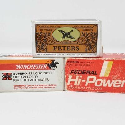 907 150 Rounds of .22LR Winchester, Federal and Peters  