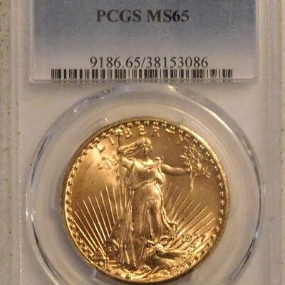 1927 St. Gaudens Gold Twenty Dollar Double Eagle - MS 65 - 2,946, 750 Mintage