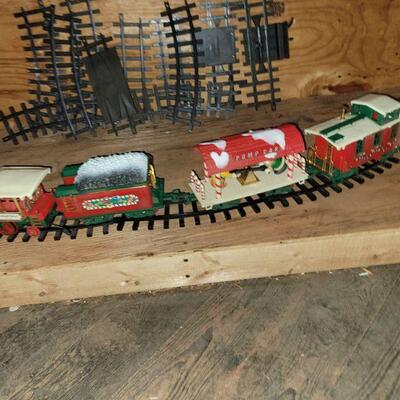 Nostalgic train set with tracks. Engine 4
