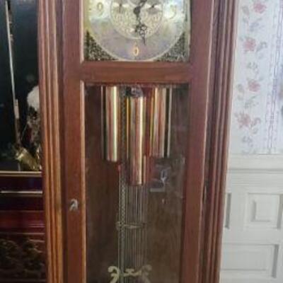 Clock was shipped from California . Owner states it should work when winded though has not been working for 27 years though. Measures 20