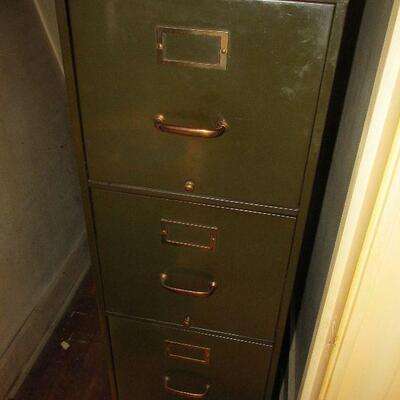 Rare Shaw Walker army green file cabinet