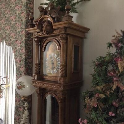 Available for pre sale. 714 499-4199. Beautiful Gazo Grandfather clock.