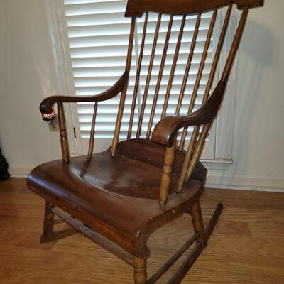 https://ctbids.com/#!/description/share/687769 This rocking chair is perfectly carved to fit your behind! It has a nice wide seat and a...