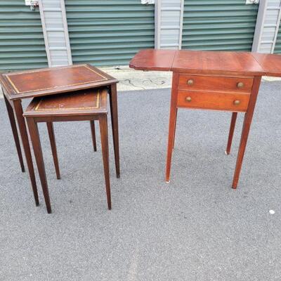 https://ctbids.com/#!/description/share/687791 These table are perfect as a side table or to decorate your entryway. The drop leaf is 28