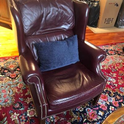 Leather upholstered chair
