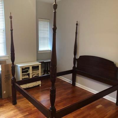 Four Post Mahogany Queen bed frame by Henkel-Harris