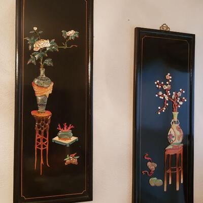 Black Lacquer Mother of Pearl Wall Panels