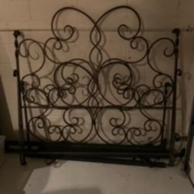Please see other photos of assembled bed frame.  Almost new.