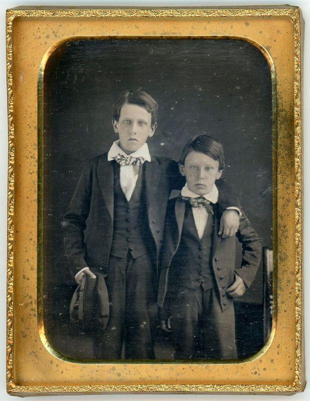 Quarter Plate Daguerreotype 2 Brothers