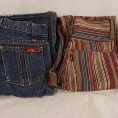 1064	LOT OF FOUR PAIRS OF VINTAGE YOUTH SIZED LEVI STRAUSS & COMPANY PANTS W/ BIG E, VARYING DEGREE OF WEAR
