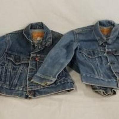 1078	LOT OF FOUR SMALL CHILD SIZED LEVI STRAUSS & COMPANY DEMIN JACKETS (ONE IS DECORATED W/ SONIC THE HEDGEHOG ON THE BACK & HAS AN...