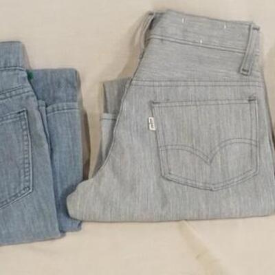 1066	LOT OF THREE PAIRS OF VINTAGE LEVI STRAUSS & COMPANY JEANS W/ WHITE TABS & BIG E, VARYING DEGREE OF WEAR
