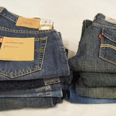 1136	LOT OF NINE PAIRS OF LEVIS JEANS. NEW W/ TAGS. ALL ARE SIZE 10 
