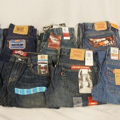 1101	LOT OF NINE PAIRS OF LEVI'S JEANS, NEW W/ TAGS. ALL ARE SIZE 12

