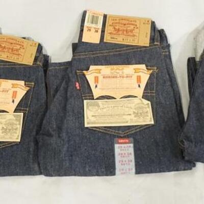 1103	LOT OF THREE PAIRS OF VINTAGE USA MADE 1993 LEVI STRAUSS & COMPANY 501 JEANS. NEW WITH TAGS ALL ARE SIZE 29 X 38
