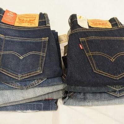 1106	LOT OF NINE PAIRS OF LEVI STRAUSS & COMPANY JEANS. NEW W/ TAGS. ALL HAVE 29 IN WAIST 

