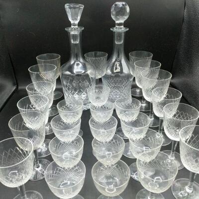 https://ctbids.com/#!/description/share/697686 Set of 2 crystal decanters are 12