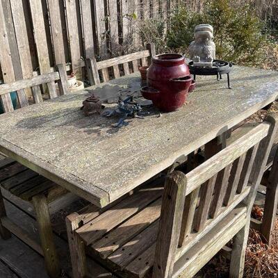 Outdoor Wooden Patio Table & Chairs