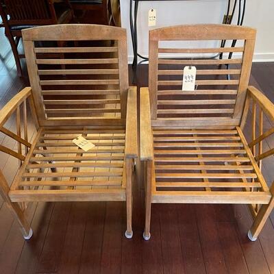 (2)  wood outdoor chairs - 24