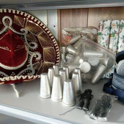 https://ctbids.com/#!/description/share/700642 Sombrero, self adhesive shelf and drawer liners, 2 dolls from India, and a large bag of...