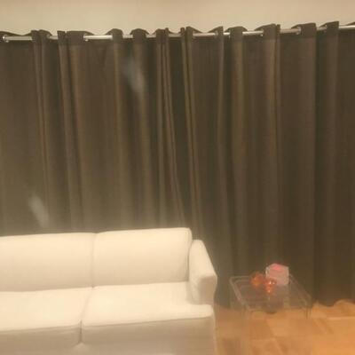 Chocolate brown lined curtains with grommets 2 panels 104