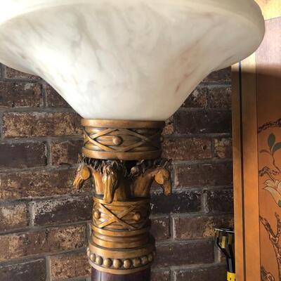 Tall floor lamp with horse detail