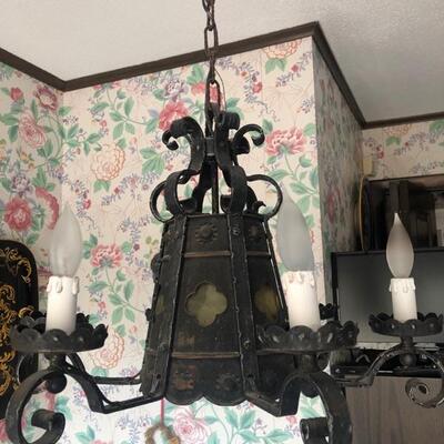 Vintage iron chandelier lamp