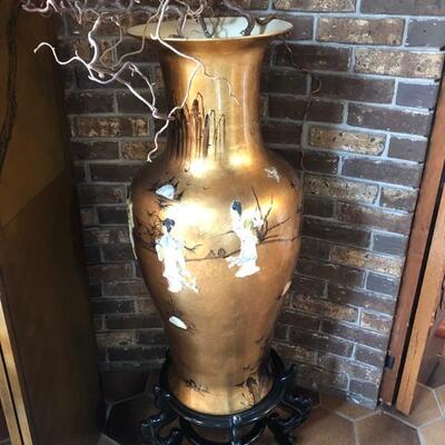 Large Asian gold vase