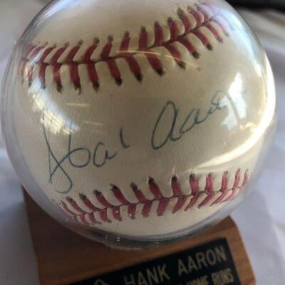 Hank Aaron Autographed Ball