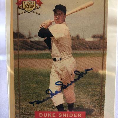 Duke Snider Autographed Baseball Card