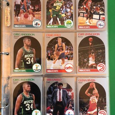 9 Sheets of NBA 80s-90s Cards