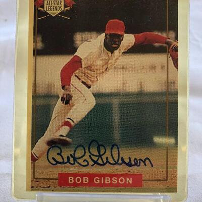Bob Gibson Autographed Baseball Card