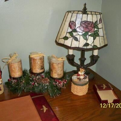 Rose Double Light Lamp ; 3 Candle Centerpiece.