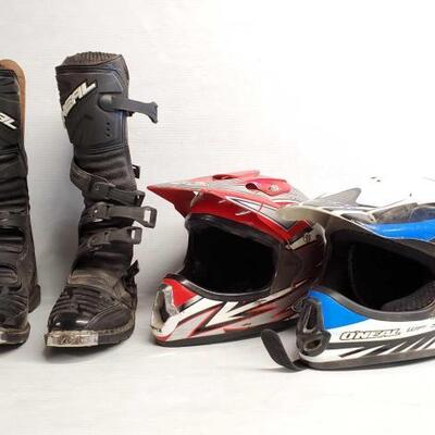 #7226 • O'neal Motocross Boots, O'neal Helmet, And THH Helmet