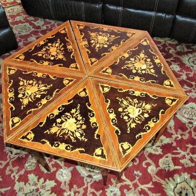Sorrento triangle marquetry tables
