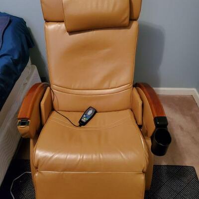 https://ctbids.com/#!/description/share/709597 Destress Ultra leather inversion vibrating massage recliner designed by Tony Little for...