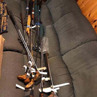 Just a handful of antique golf clubs of the 100+ available 