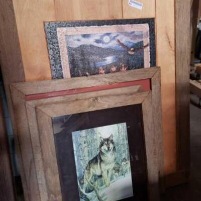 #4526 â€¢ 3 Framed Pieces of Art and 1 Framed Puzzle