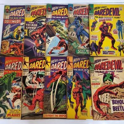 254	
10 Here Comes Daredevil The Man Without Fear! Comic Books No. 22- 34
Issues are not consecutive. Issues Include 22, 23, 25, 26, 27,...