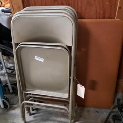 #3046 • Metal Card Table And 4 Chairs

