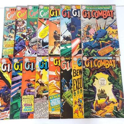 280: 4 Captain Storm Comic Books And 12 G.I. Combat Comic Books 117-133. Capt Storm Issues Include 9, 16, 17 And 18 G.I. Combat Issues...